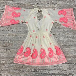 ASOS bohemian pink and beige fit and flare dress size 0